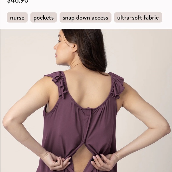 Purple Maternity Nightgown - Picture 5 of 8